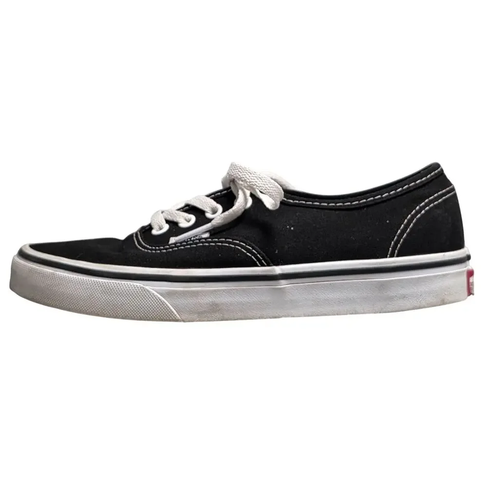 Vans Authentic Black White Skater Tennis Shoe Sneaker Men's Size 6.0 Women's 7.5